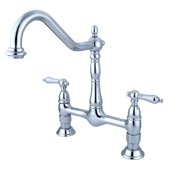 KS1171AL Heritage Bridge Kitchen Faucet, Polished Chrome